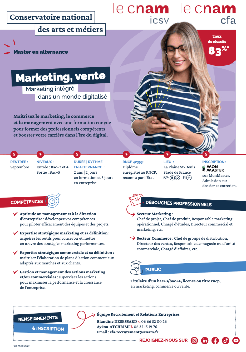 Téléchargez Fiche Master Marketing bac+5 alternance CFA Cnam Saint Denis